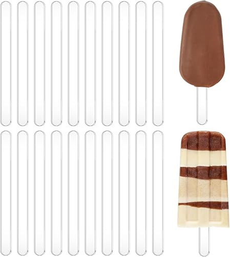 Miniatura 8 de 20 palitos de paletas acrílicas reutilizables de 4.5 pulgadas para hacer paletas de hielo, cake pop, dulces y manualidades (colorido)