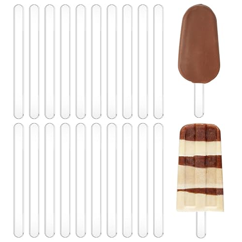 20 Pieces Reusable Acrylic Popsicle Sticks 4.5 Inch Popsicle Mold