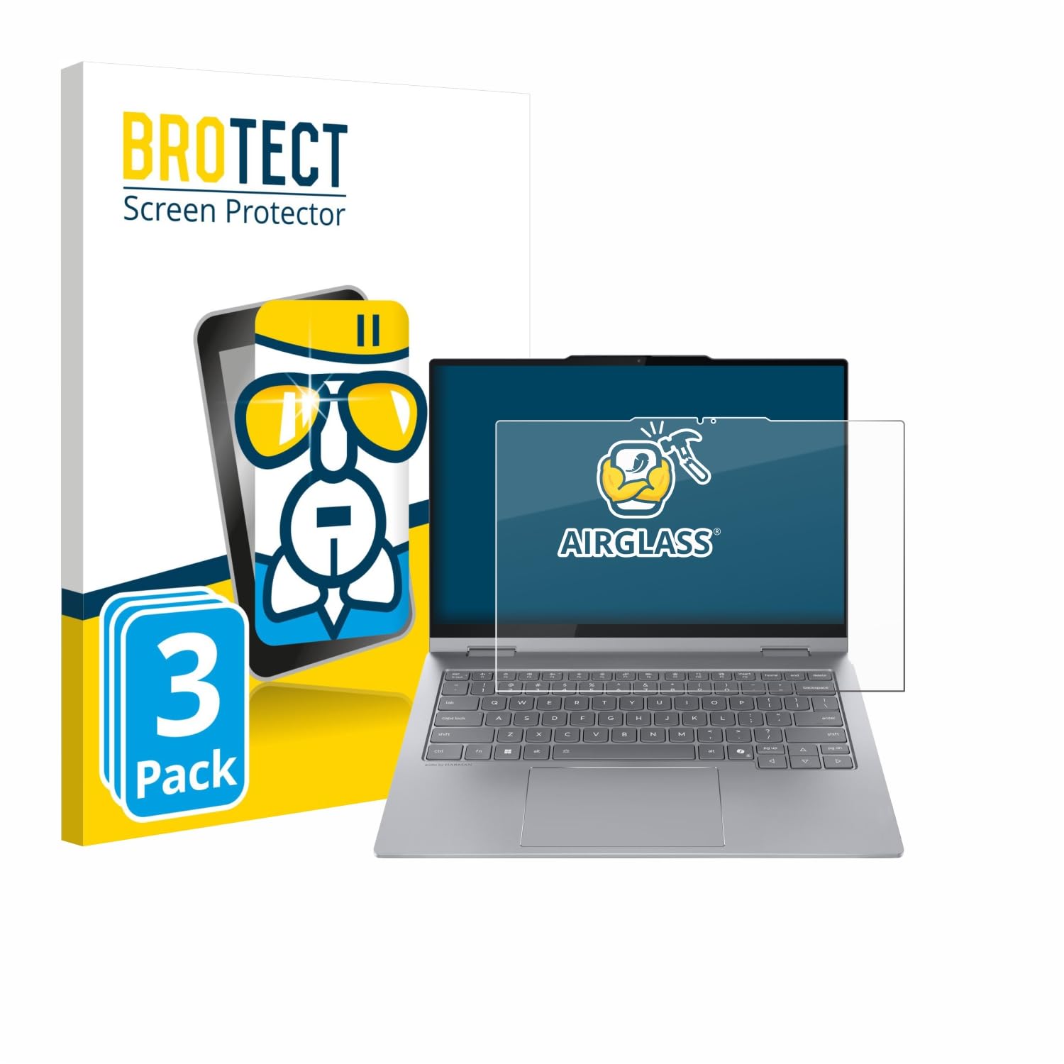brotect Pellicola Protettiva Vetro per Lenovo ThinkBook 14 2-in-1 Gen 5 Protezione Schermo (3 Pezzi) [Durezza Estrema 9H, Chiaro]