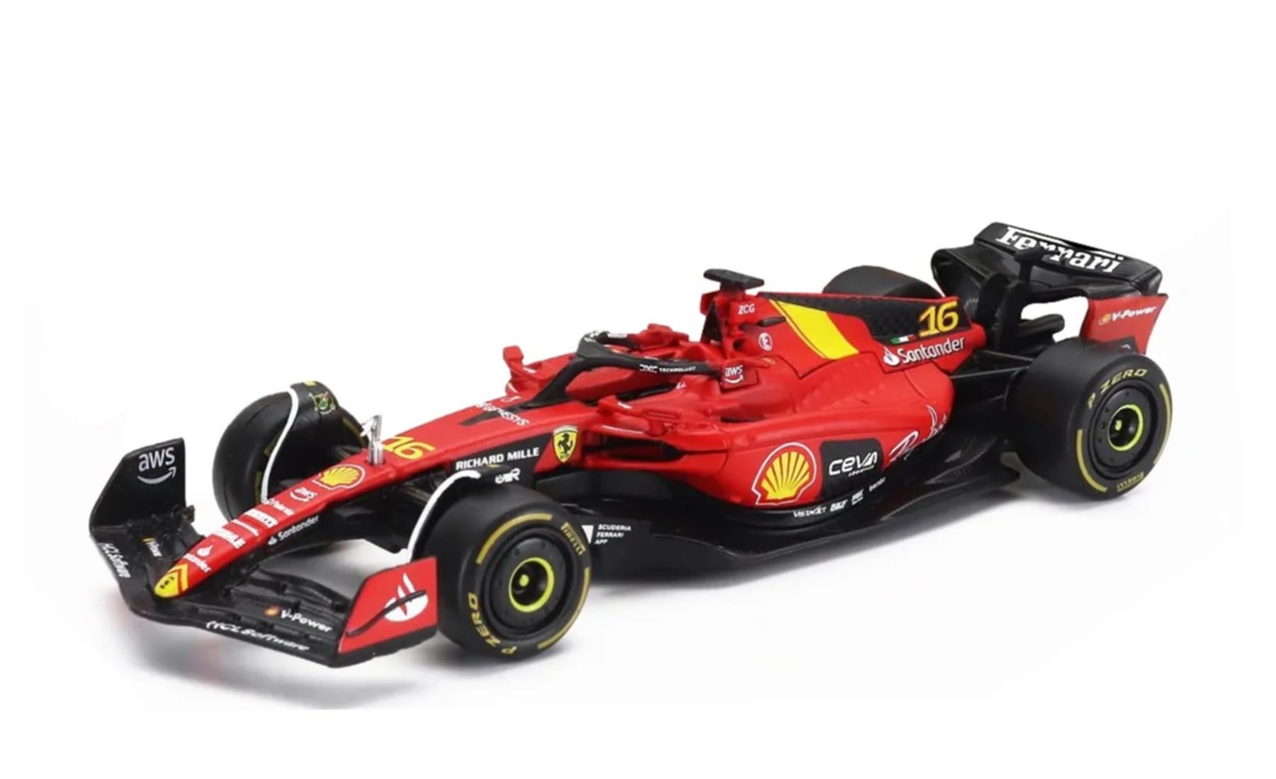 Burago Ferrari SF-23 C. LECLERC 16 F1 Formula 1 GP Monza Italia 2023-4th Place - Scale 1:43 12 cm - 18-36836 - 16