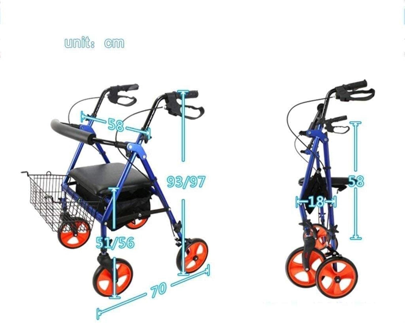 Rollator Walker Chodzik dla seniorów Rollator Lekki Rollator Chodzik transportowy z siedziskiem Osoby starsze Chodzik Sprzęt rehabilitacyjny Wzrost Tęsknota za Comfortable anniversary