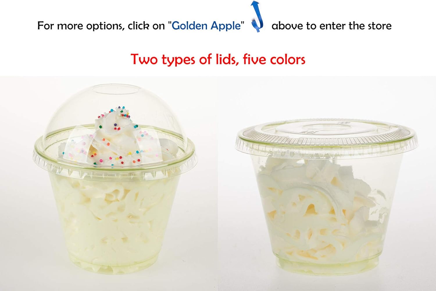 Golden Apple, 9oz-50sets Green Plastic Cups with Clear Dome lids No Hole… - Image 6