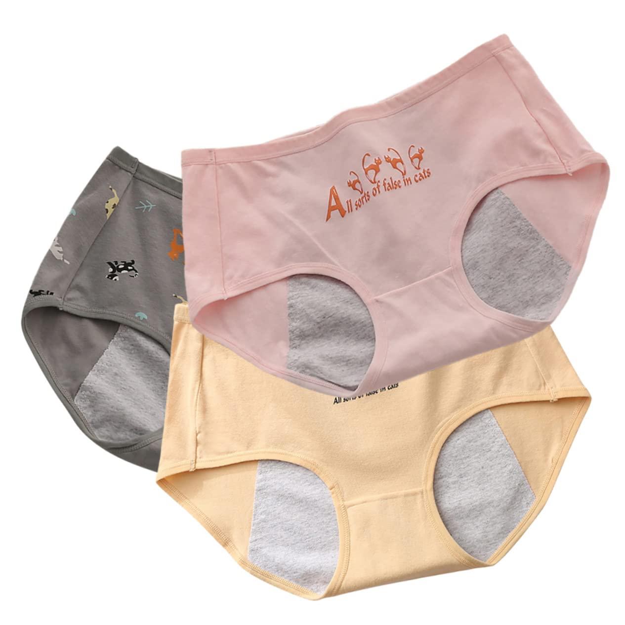 BESTYASH Bragas Periodo Menstrual Bragas Para Mujeres Calzoncillos Menstruales Pantalones De Lino De Las Mujeres Inconformista Menstrual Ropa Interior De Época Algodón