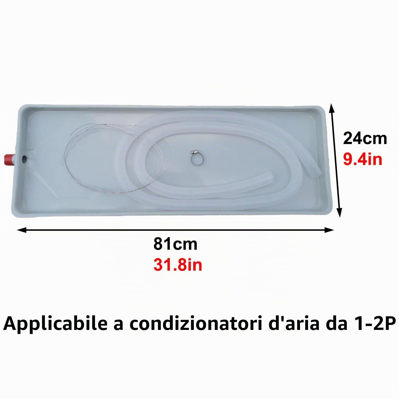 Vaschetta Raccogli Condensa Climatizzatore a Muro Bacinella di Scarico per Condizionatore con Tubi, per unità Interne e Condizionatori d'Aria Centralizzati(81x24cm(31.8x9.4in))
