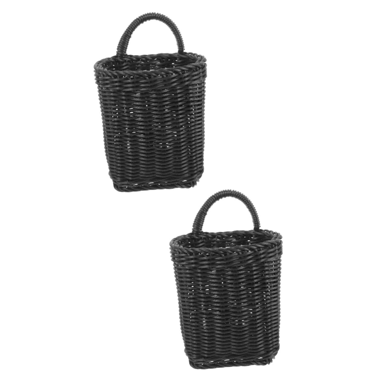 Cesta colgante de ratán exclusiva de pared con acabados naturales para baño y cocina