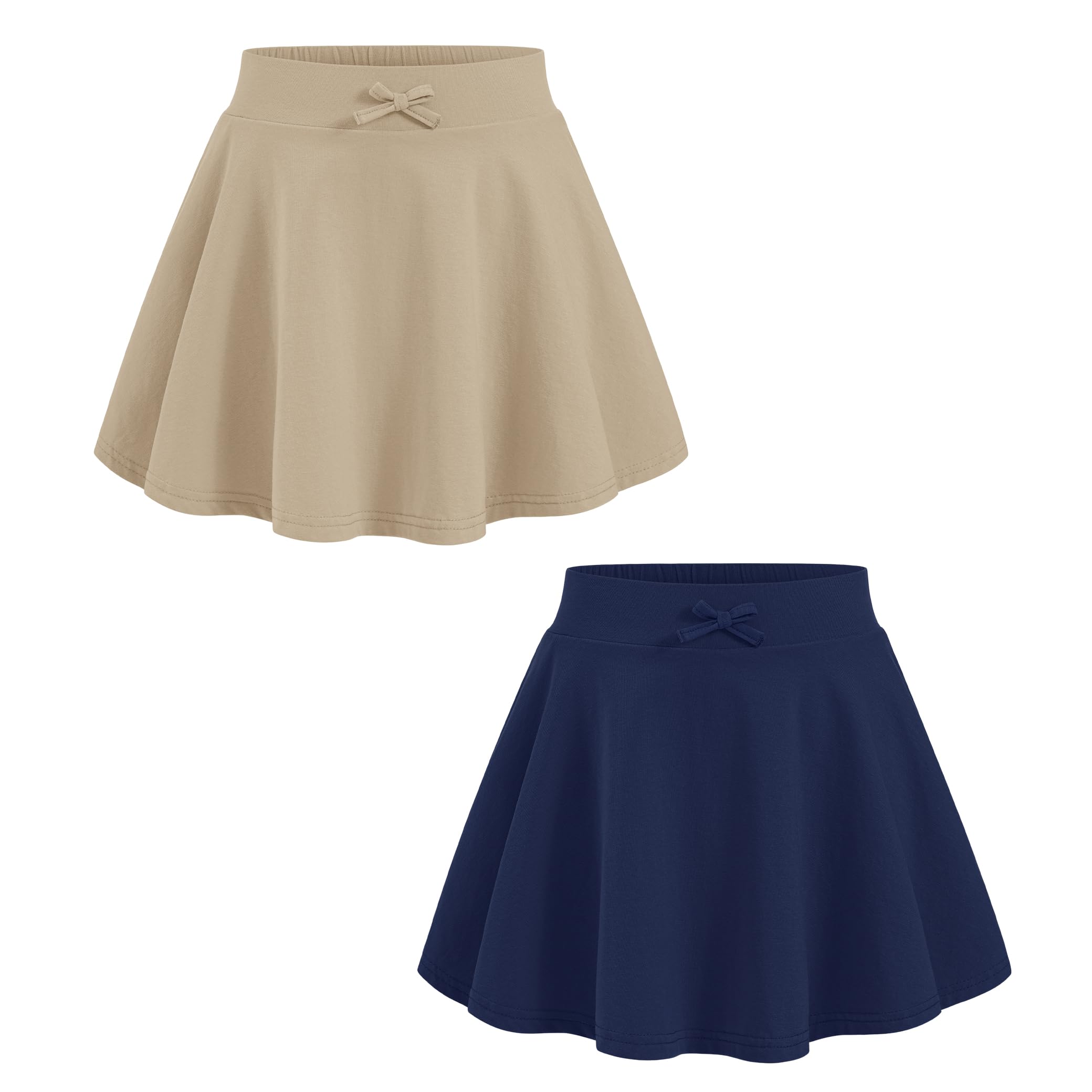 BOOPH 2 Pack Girls Skirts Athletic Uniform Skirts Toddlers Pleated Skorts with Pockets