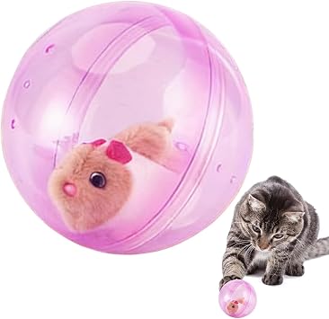 Hamster Ball Large, Automatic Rolling Ball Hamster, Interactive Pet, Electric Simulation Plush Hamsters Interactive Toy for Cat Dog Bunny Child Girl Boy House Playroom Kindergarten Floor