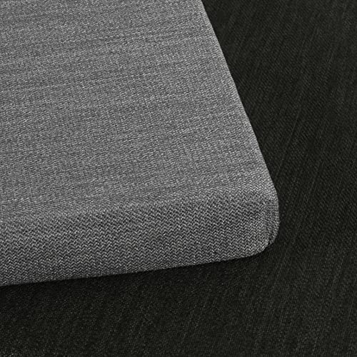 Baibu 42 Inch Classic Solid Color Bench Cushion With Ties, Non-Slip Indoor Outdoor Rectangle Bench Seat Cushion Standard Size Foam Pad With Machine Washable Cover - One Pad Only (Grey, 42X17X1.5In) #TOP4