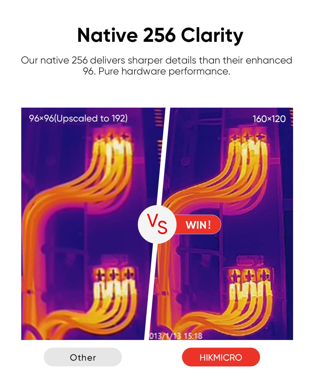 HIKMICRO E1L Thermal Imaging Camera with Laser Pointer, 240×320 Output, -4°F to 1022°F, 160x120 IR Resolution, 25Hz, <40mK, 350g Lightweight Handheld Thermal Imager with Professional PC Analysis