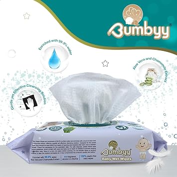 Sensitive Biodegradable Baby Wet Wipes 60 Count (Pack of 12)