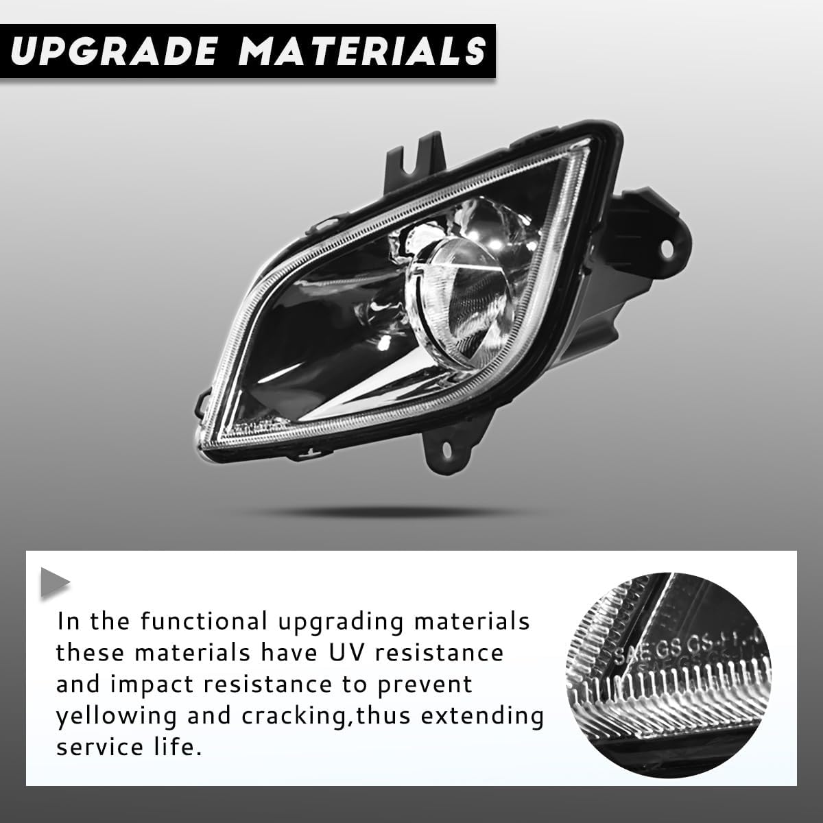 Led Fog Light Compatible with Freightliner Cascadia 2018-2024 Pair Set Fog Lamp DOT and SAE Approved (Chrome)