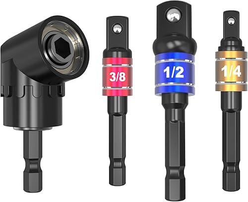 MAEXUS Juego de extensión de adaptador de dados de destornillador de grado de impacto, broca de 14 pulgadas, 38 pulgadas, 12 pulgadas, juego de