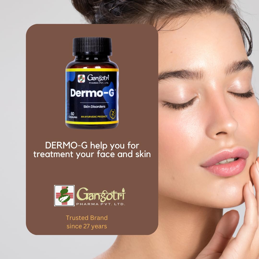 Gangotri Pharma DERMO-G for pigmentation, acne,pimples, eczema, ringworm  and fungal infections natural Glutathione booster | 60 Capsules of 500 mg  each | An Ayurvedic Product : Amazon.in: Health & Personal Care