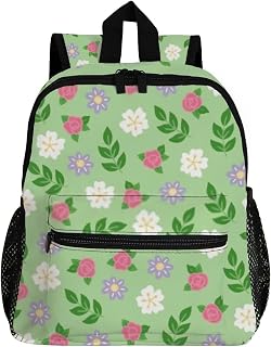 Mochila infantil para meninos e meninas em idade pré-escolar, bolsa escolar com rosas e flores para viagem para crianças primárias, estudantes e crianças