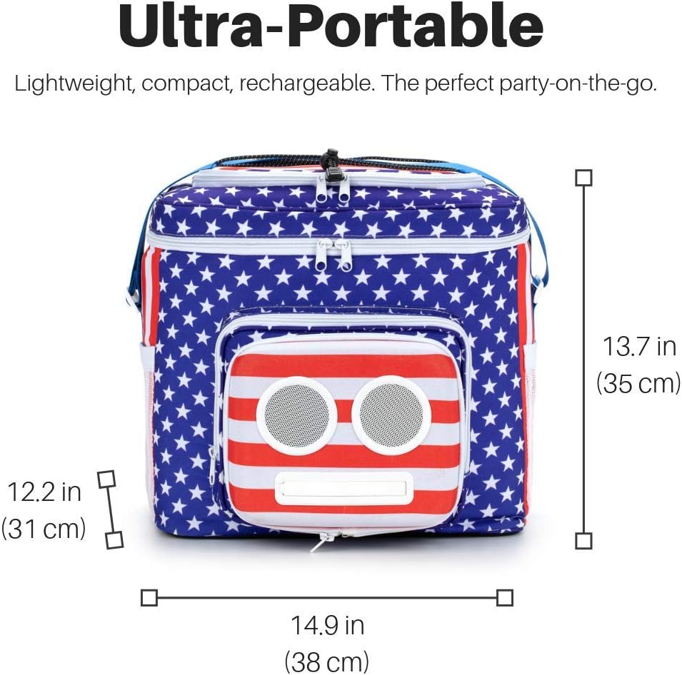 50% Off Discount The #1 American Flag Cooler with Speakers (Bluetooth, 20-Watt) for Parties/Festivals/Boat/Beach. Rechargeable Speaker Cooler, Works with iPhone & Android (2022 Edition)