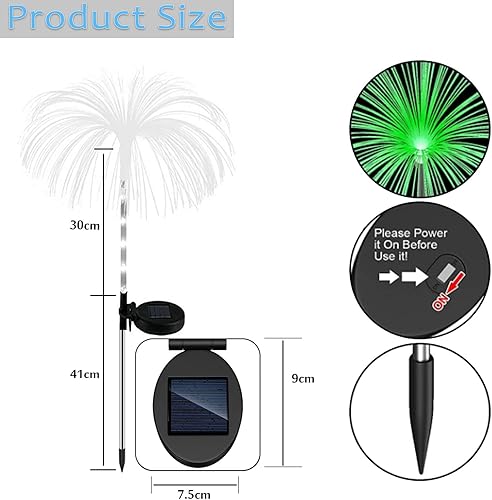 Miniatura 7 de Luces solares para jardín al aire libre, paquete de 4 luces solares de medusas que cambian de color, luces solares de jardín, lámpara solar