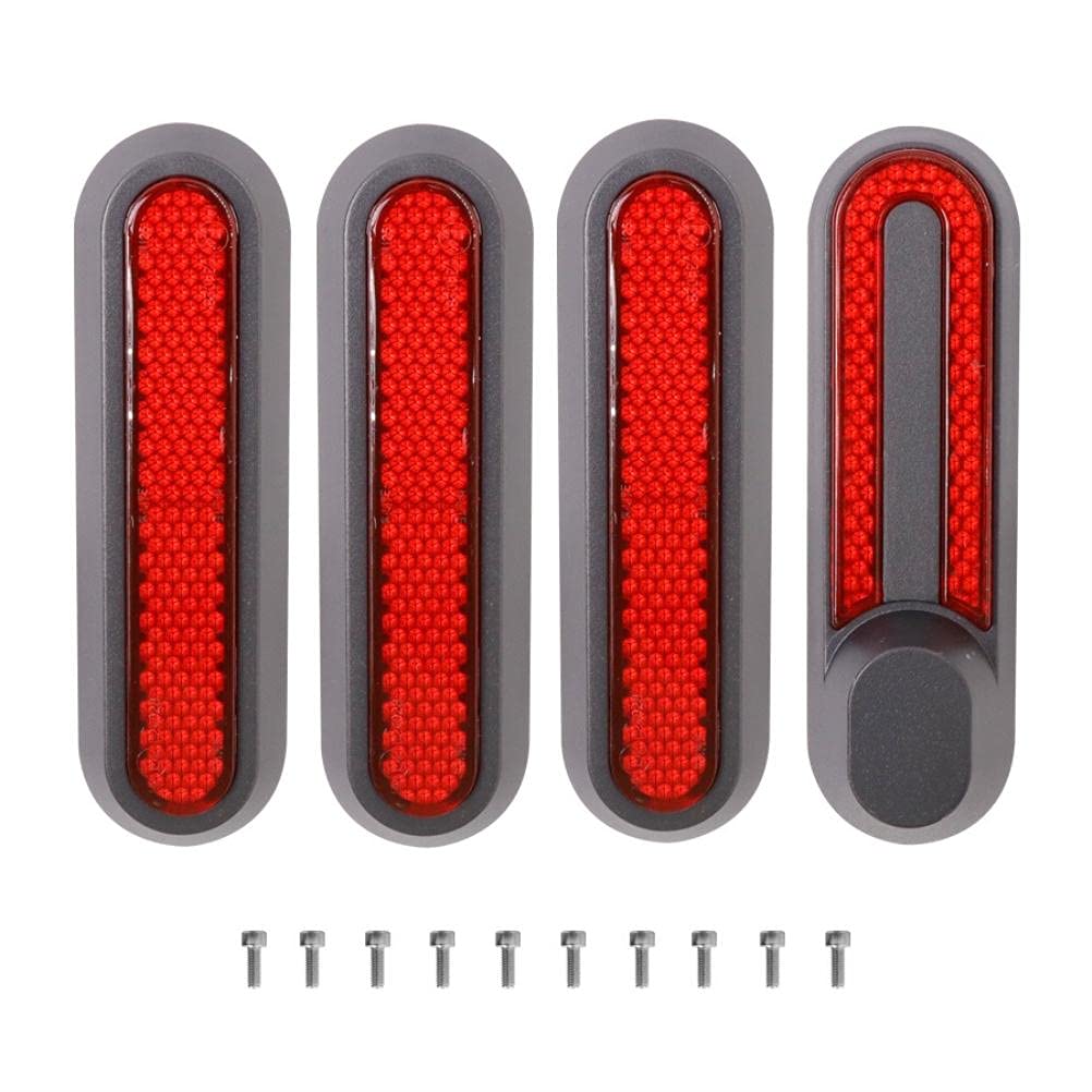 spier Set of 4 Scooter Replacement Parts Scooter Side Covers with Rear Reflector Made of Plastic, Reflective Rear Wheel Covers Compatible with Xiaomi M365 /Pro/Pro 2/1S/Scooter 3 Electric Scooter