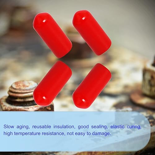 Miniatura 3 de Aopin Cubierta de tapa de extremo redondo de goma de 310 pulgadas (0.295 in), protectores de rosca de tornillo de PVC flexible de tubería de tubería