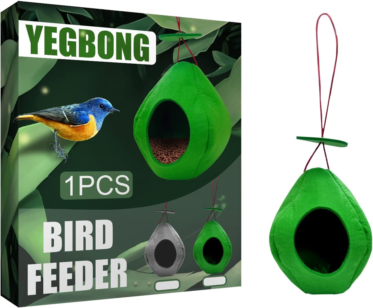 Comedero para pájaros silvestres, para colgar en ventanas al aire libre, terraza, jardín, fácil de rellenar y limpiar, un regalo ideal para los amantes de las aves (verde)