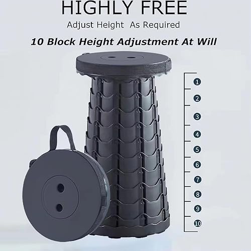 Miniatura 7 de Taburete plegable portátil mejorado, asiento retráctil para adultos al aire libre, viajes, barbacoa, pesca, espera en línea, silla ligera 2023 de