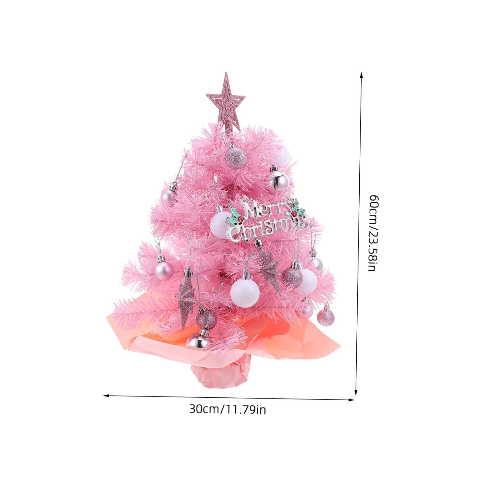 Ciieeo Mini Árbol de Navidad Artificial de Pies Árbol de Mesa con Luces Preiluminadas Decoración de Centro de Mesa para Navidad Casa Pequeño de Escritorio