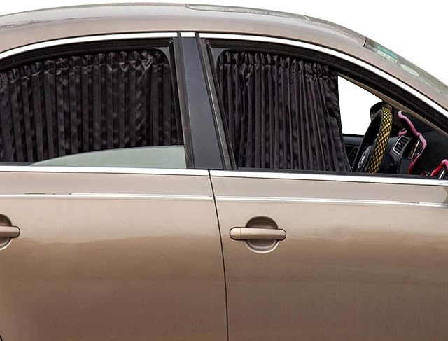 ZATOOTO Side Window Sunshades for Car (2pcs), Magnetic Car Curtain to Block UV Rays and for Privacy, Black
