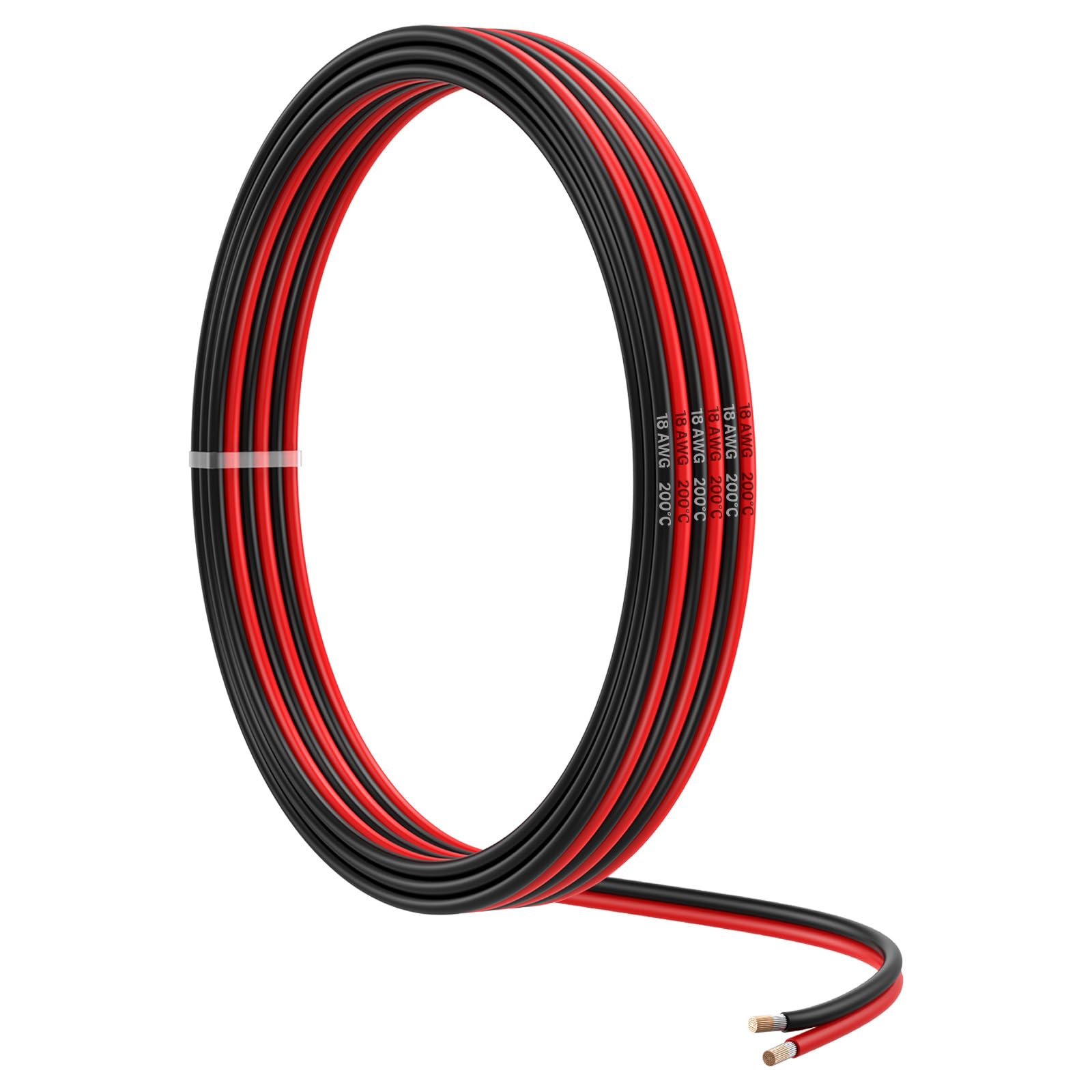 MMOBIEL 18 Gauge Electrical Wire Parallel - 18 AWG 16.4ft / 5m - Tinned Copper Cable - 2 Conductor Wire for Automotive Wire - Led Strips, Audio/Speaker Wire, Low Voltage Landscape Lightning, Lamps