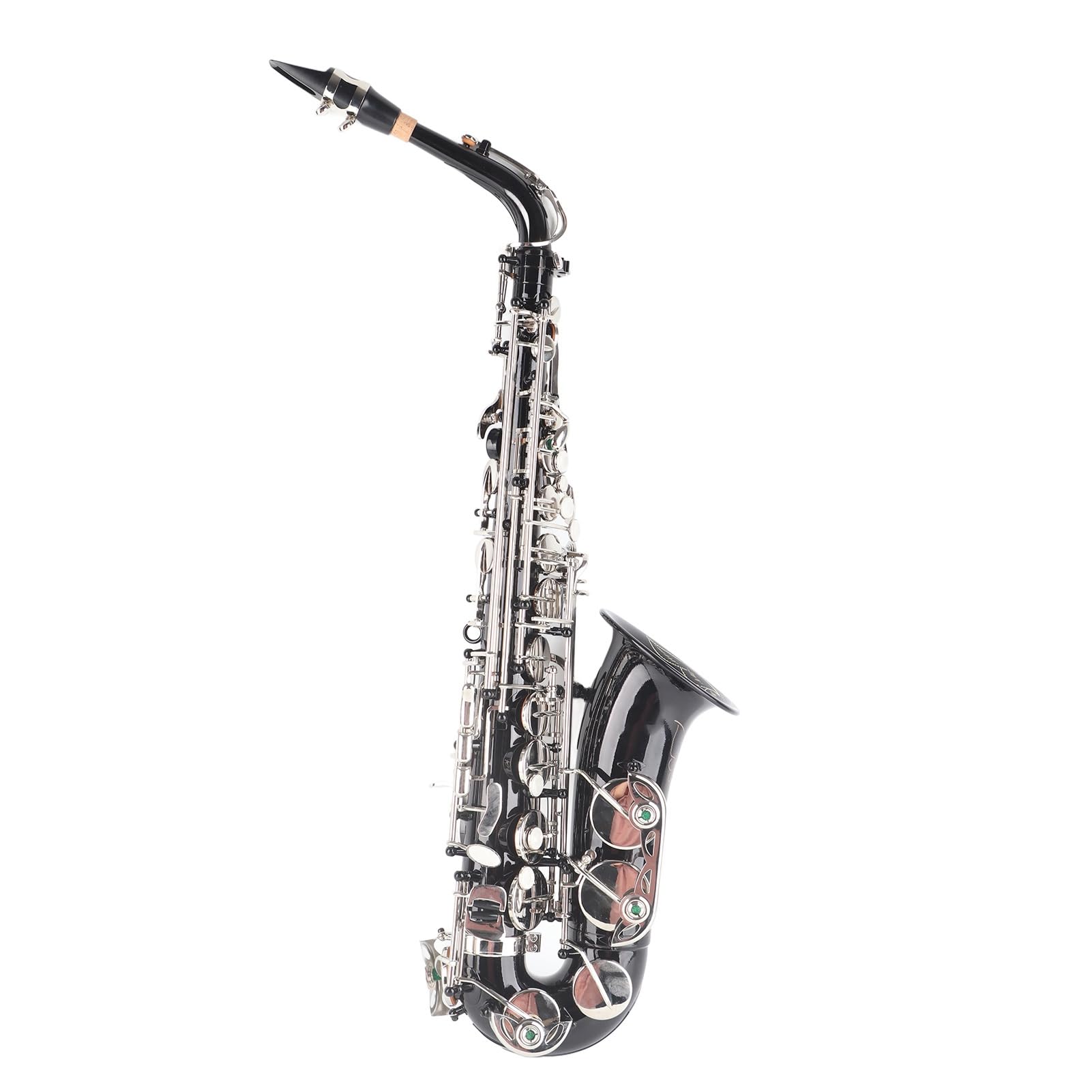 Sassofono mediano Mi bemolle Sassofono contralto Strumento professionale in ottone con motivi intagliati a mano per musicisti e studenti Nero 4,02 kg