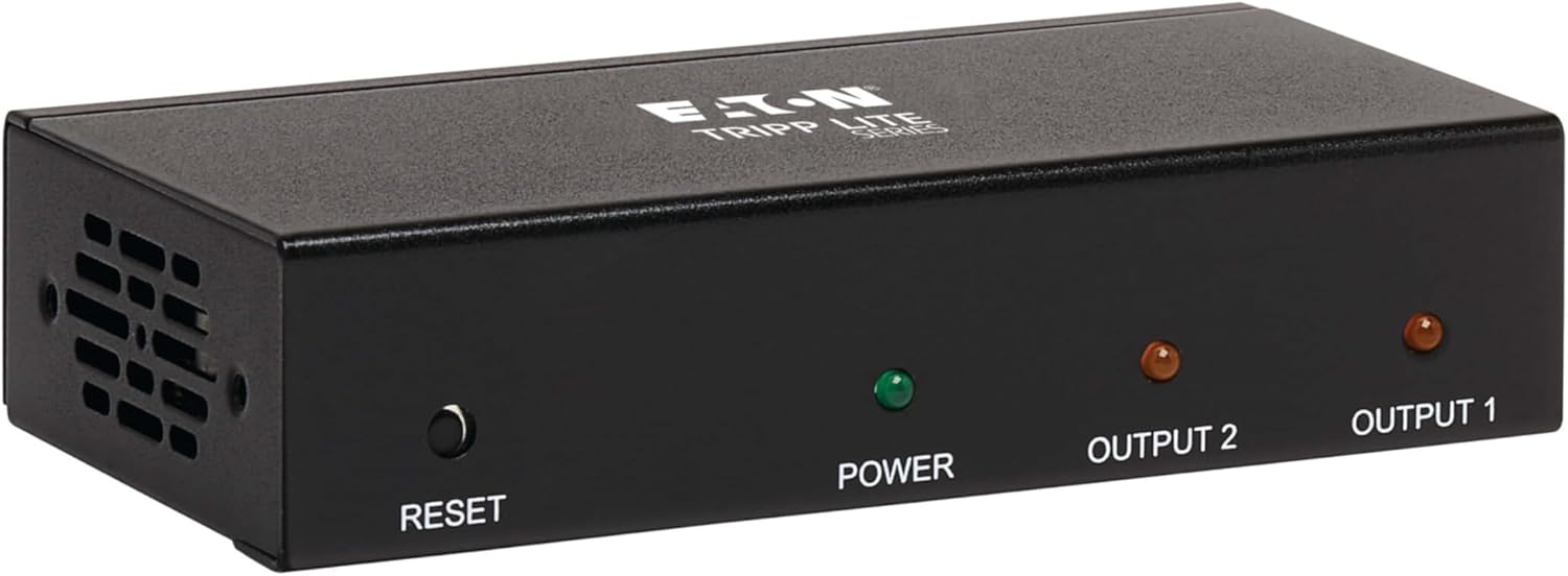 Eaton Tripp Lite Series 4K HDMI Splitter 1 in 2 Out, 4K@60 Hz, Multi Resolution Support for TV Projector Video Wall Roku PC Xbox PlayStation, Mirror Displays Only, Plug-and-Play Hub (B118-002-HDR)