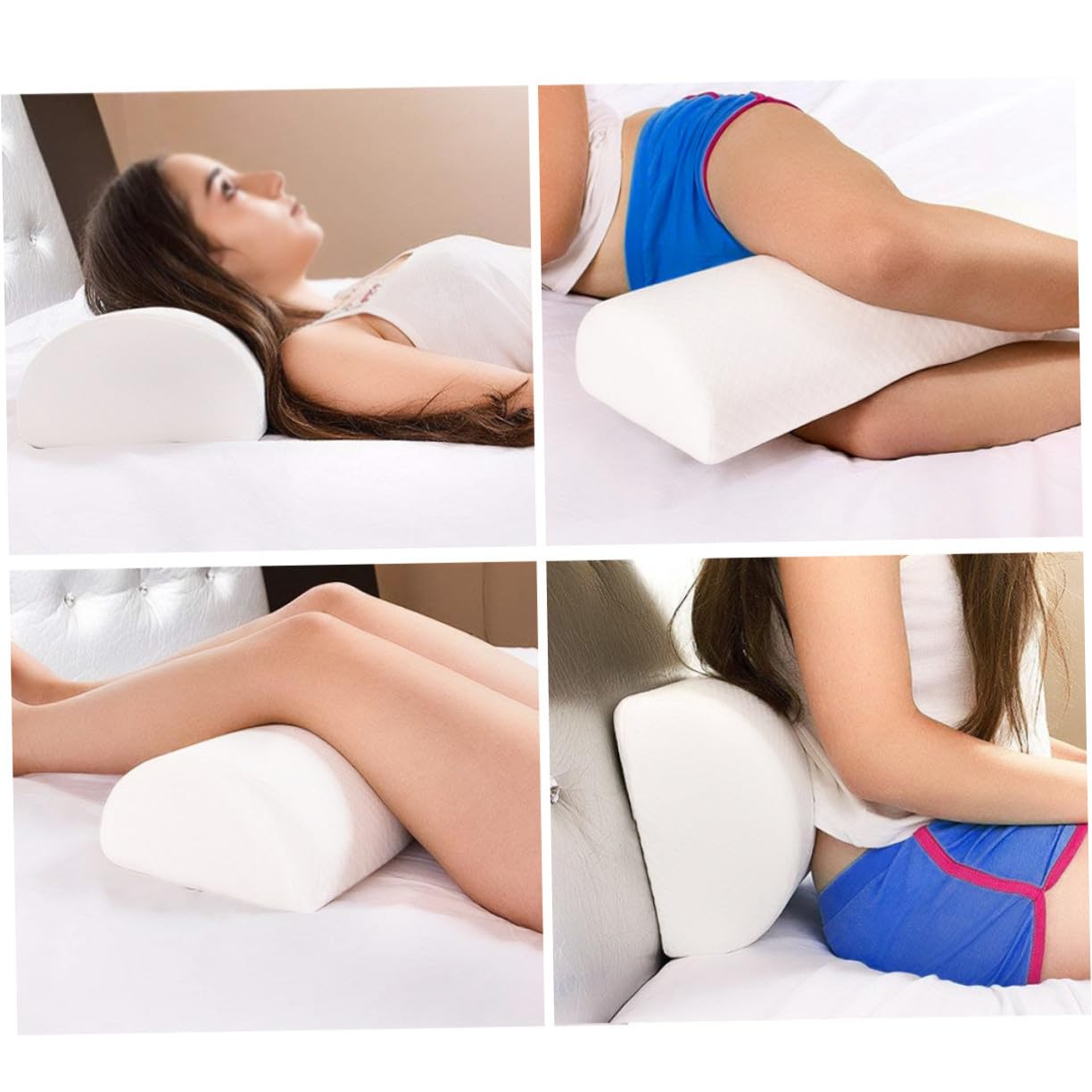 Almohada de Memoria Rodillas, Semicircular, Poliuretano Blanco