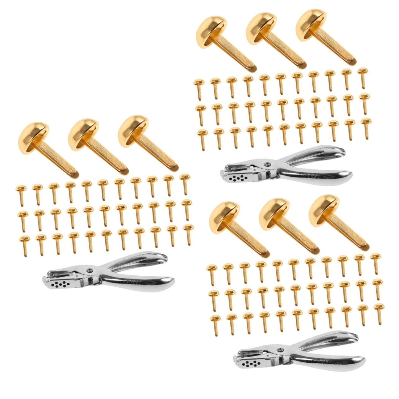 Operitacx 5 Sets DIY Brads Set Rivet Kit for Clothing Shoes Round Rivets for Crafts