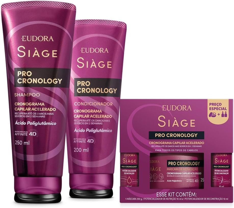 Eudora Siàge Pro Cronology: kit shampoo e condicionador — Melhor para Cronograma Acelerado