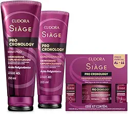 Eudora Kit Siàge Pro Cronology: Shampoo 250ml + Condicionador 200ml + Kit Cronograma Capilar Acelerado
