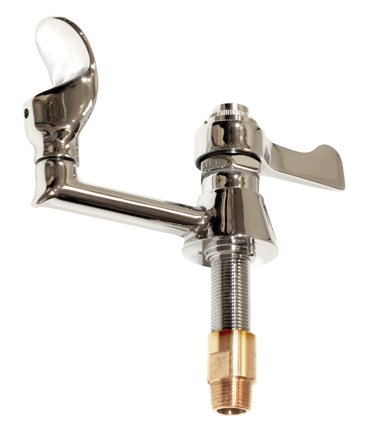 Haws 5054LF Polished Chrome-Plated Brass Deck Mounted Drinking Faucet with Automatic Stream Regulation and Lever Handle