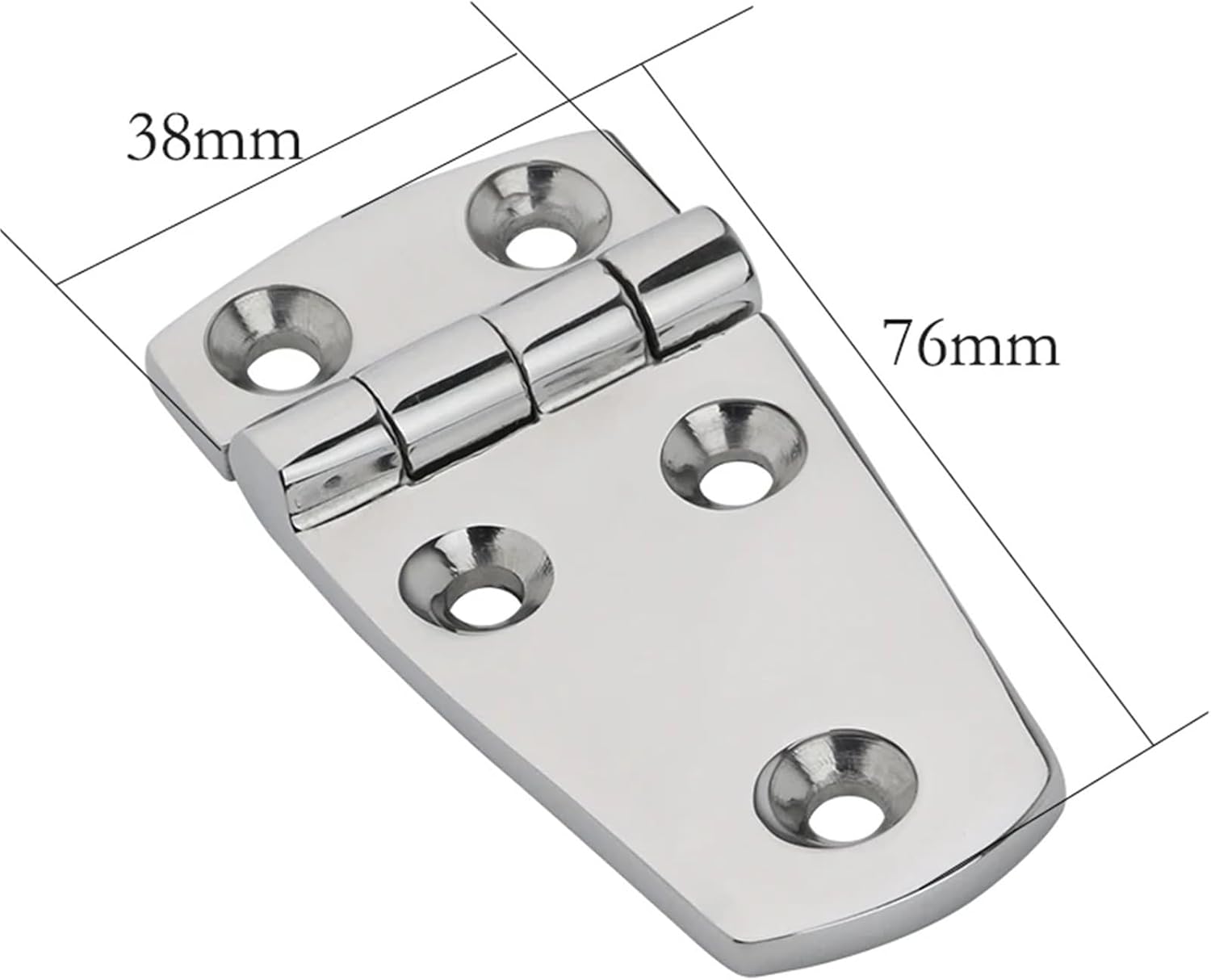 316 Stainless Steel Flat Hinge for Cabinet Doors, Windows and Decks, Boat Hardware, 1 Pack (81mmx64mm)
