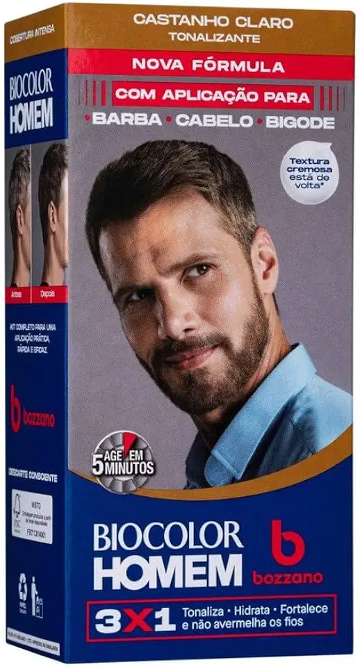 Biocolor Homem Tonalizante De Cabelo Masculino Bozzano Castanho Claro