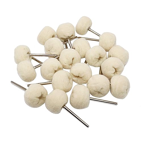 Rueda de pulido de algodón, ruedas de pulido suave, accesorios de herramientas rotativas finas y suaves, mandril de 0.118 in, 20 piezas