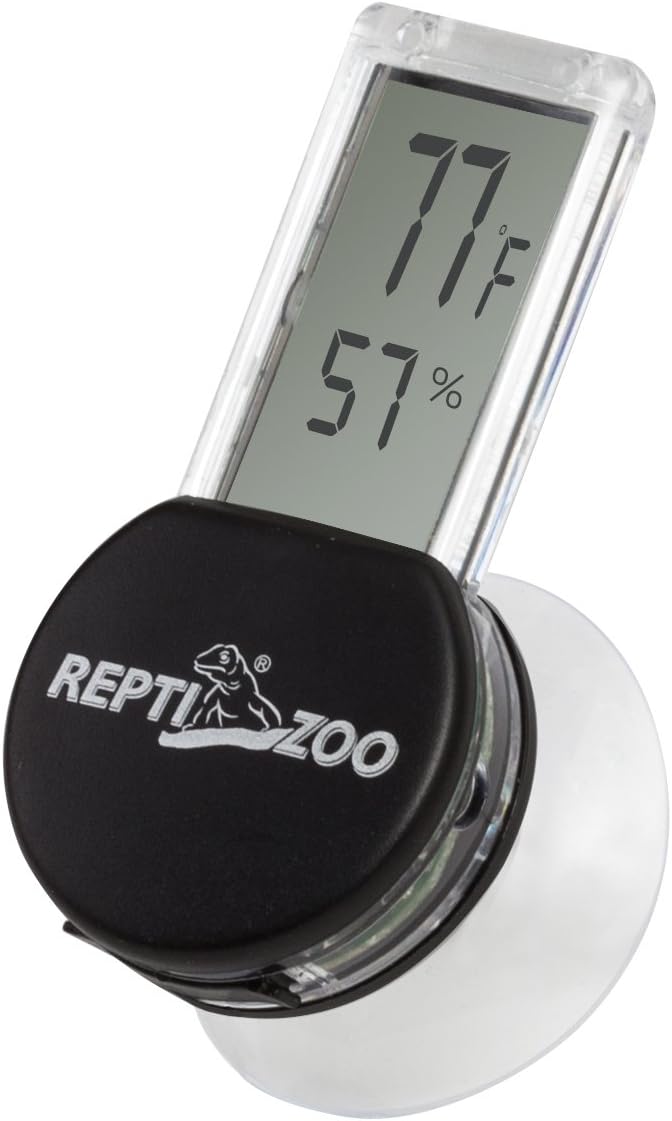 REPTIZOO Reptile Terrarium Thermometer HygrometerDigital Display Pet Rearing Box Thermometer Hygrometer with Suction Cup