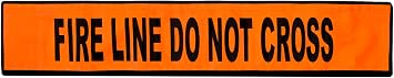 Fire Line Do Not Cross Sign, High Visibility, 8x40 in, Orange, For Flex-Safe Barriers