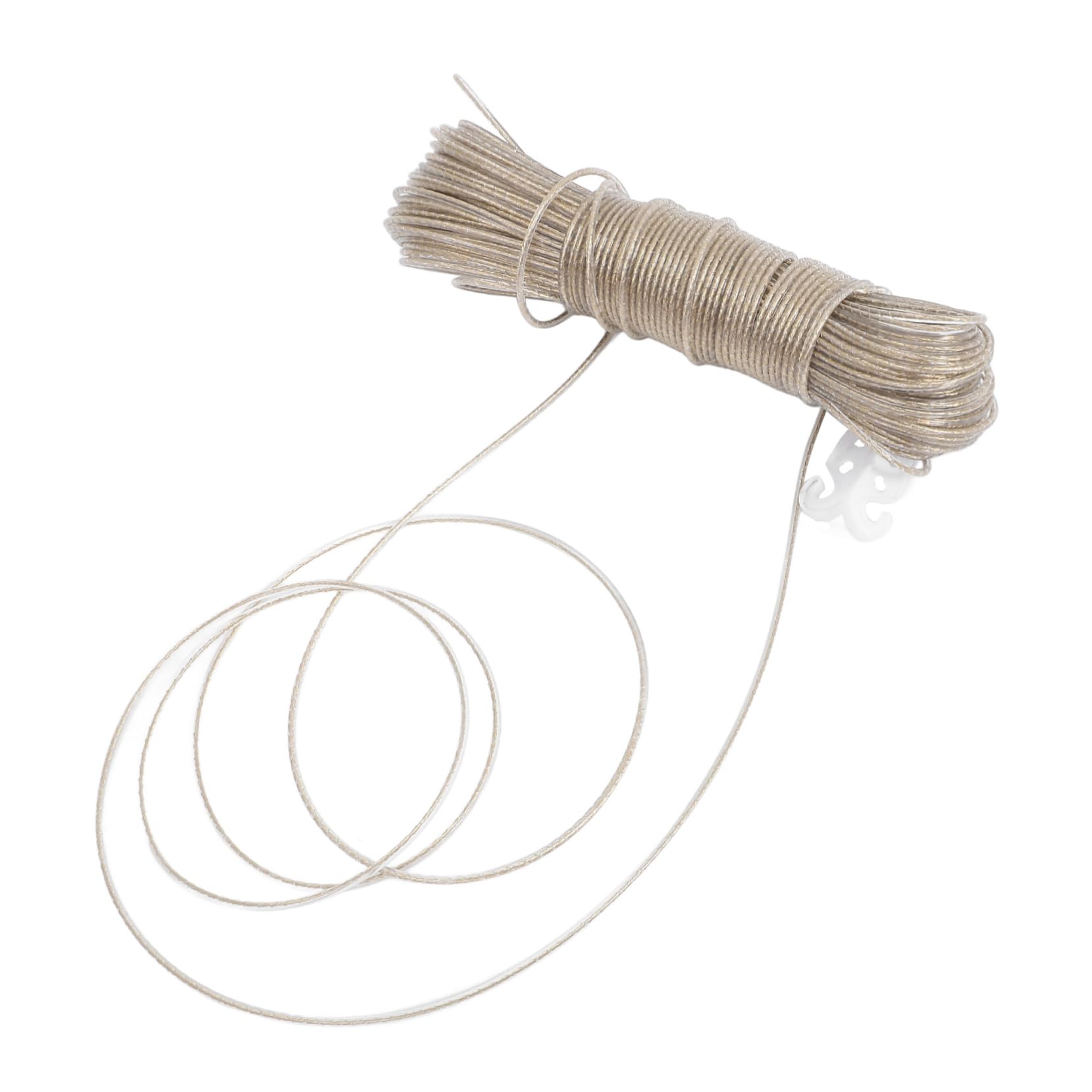 Corda per Stendere i Panni Super Resistente Anima in Acciaio e Rivestimento Pvc, Antivento e Resistente All’usura, per Campeggio e Esterni, 50m