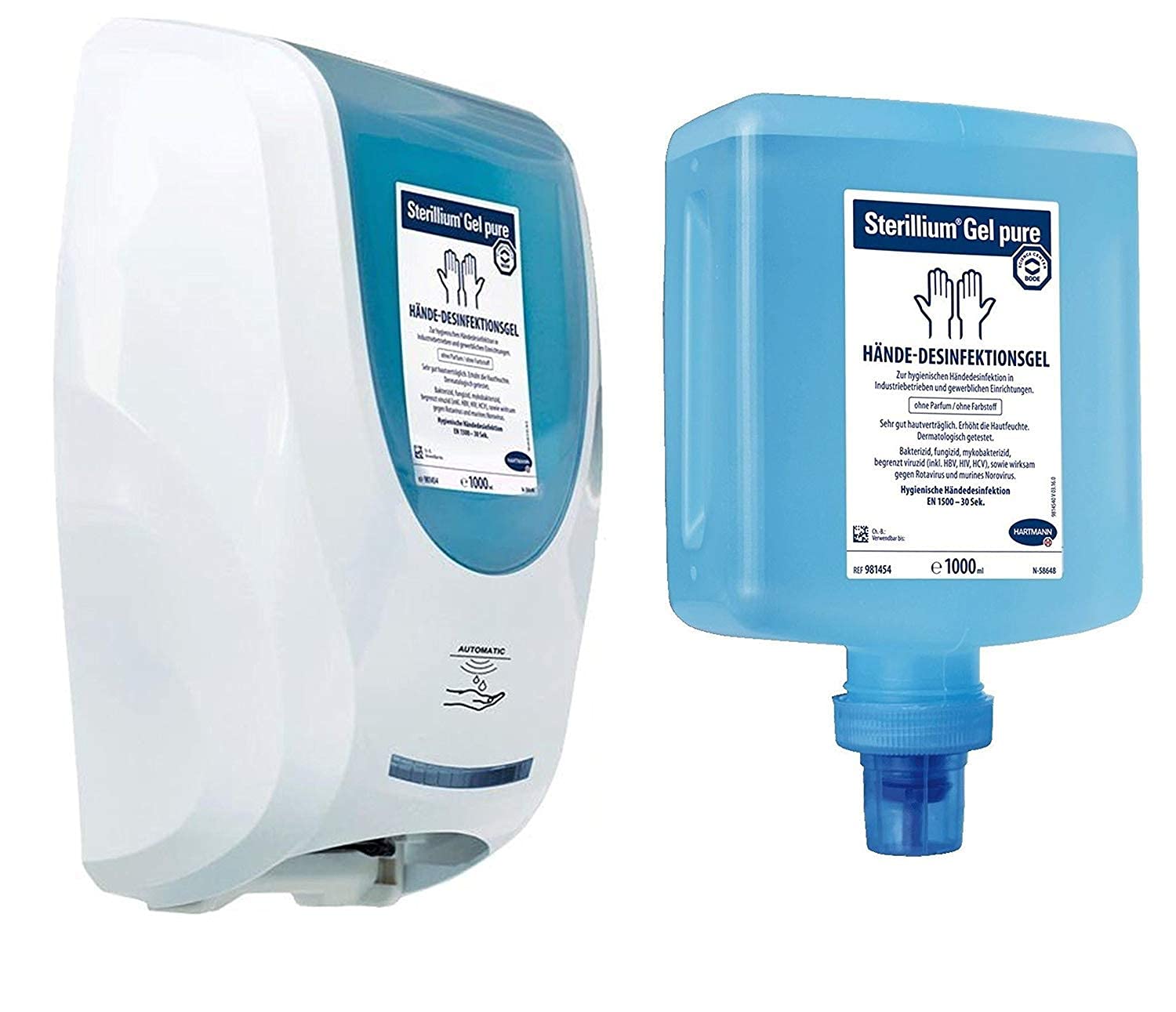 Hartmann desinfektionsmittel-spender cleansafe Touchless + 10x1 LITRO sterillium GEL PURE