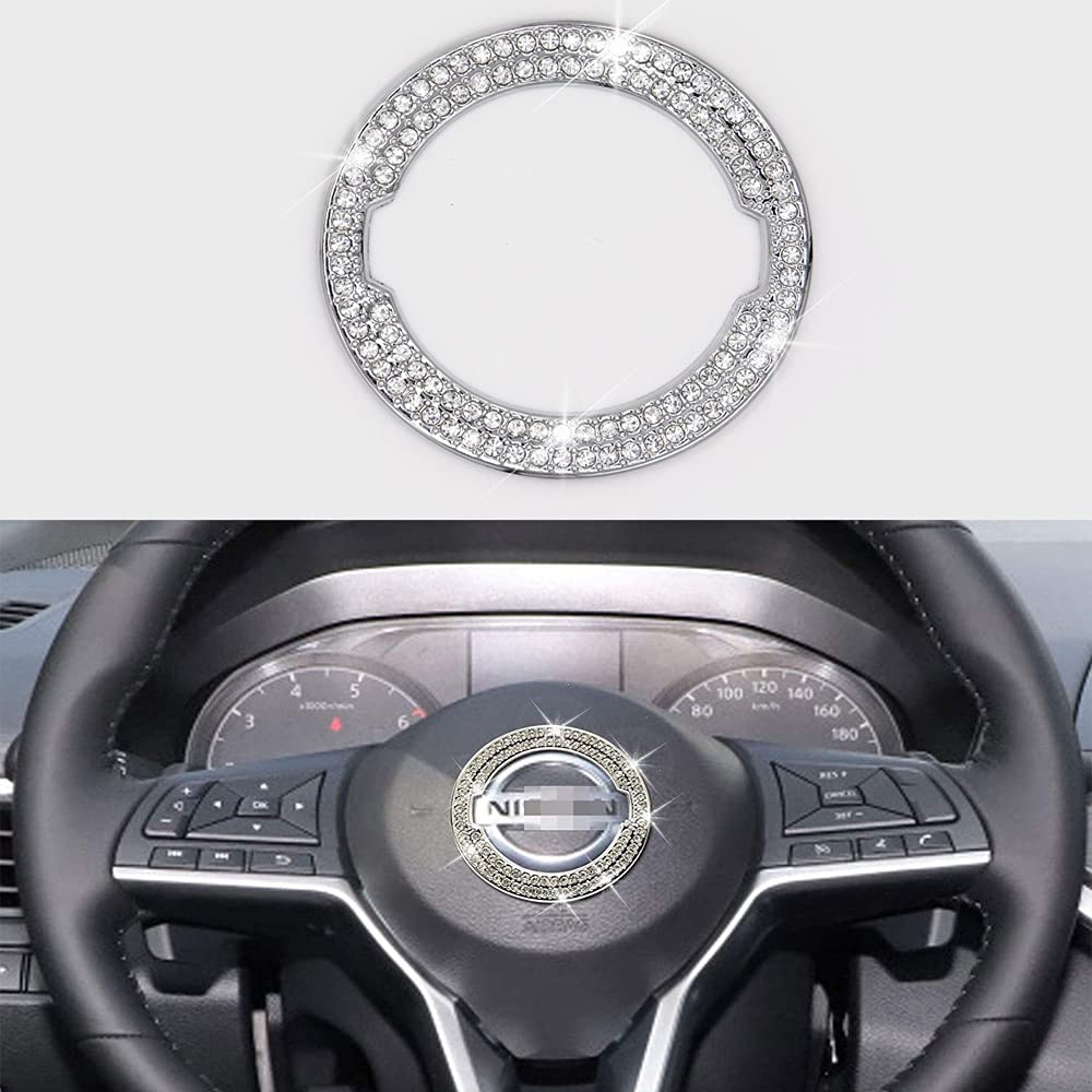 Steering Wheel Bling Crystal Emblem for Nissan, Shiny Accessories Parts