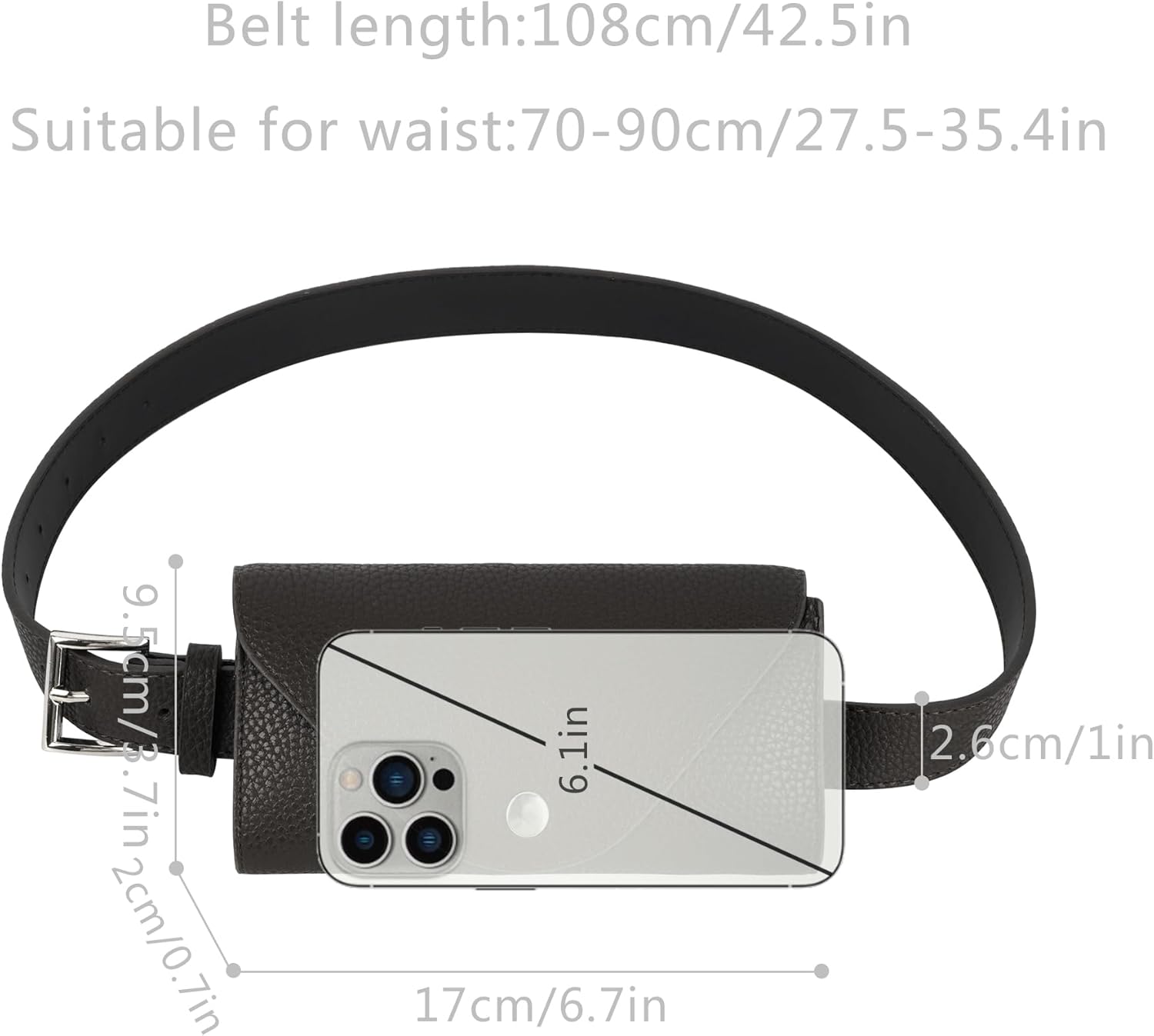 Women Mini Envelope Flap PU Leather Belt Waist Bag Handbag Clutch Cell Phone Pouch Coin Purse - Image 6