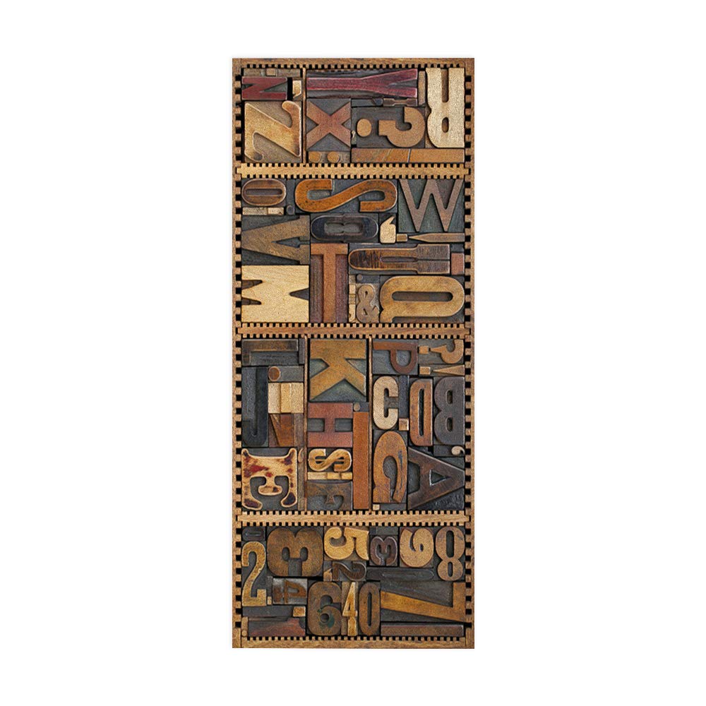 Sticker porte trompe l'oeil 3D effet vintage 83x204 cm pour décoration murale