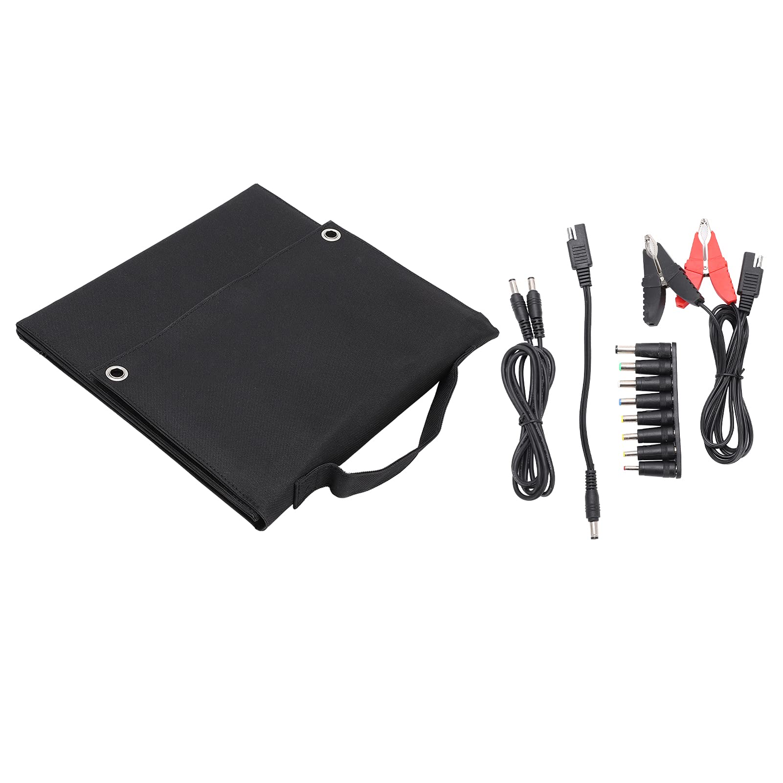 High Efficiency 40W Foldable Solar Panel Charger Kit, Dual USB 5V 18V DC Outputs, Compatible with Laptops, Phones, Cameras, Lightweight and Portable with Carry Handle