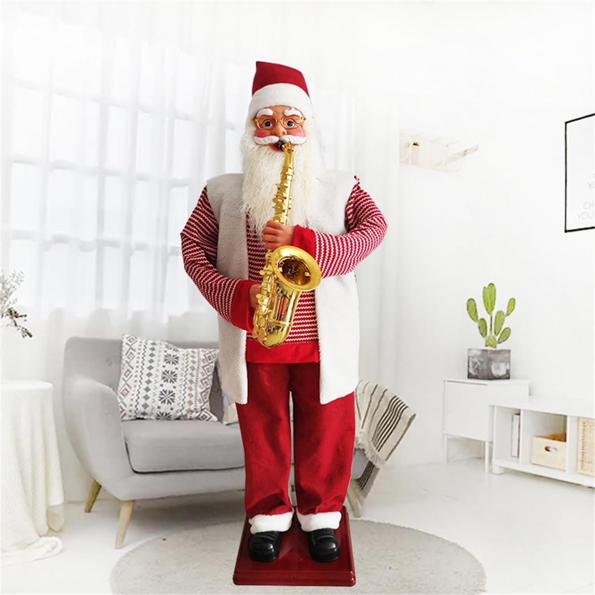 Père Noël grandeur nature pour sublimer un grand espace vide de 180 cm de haut