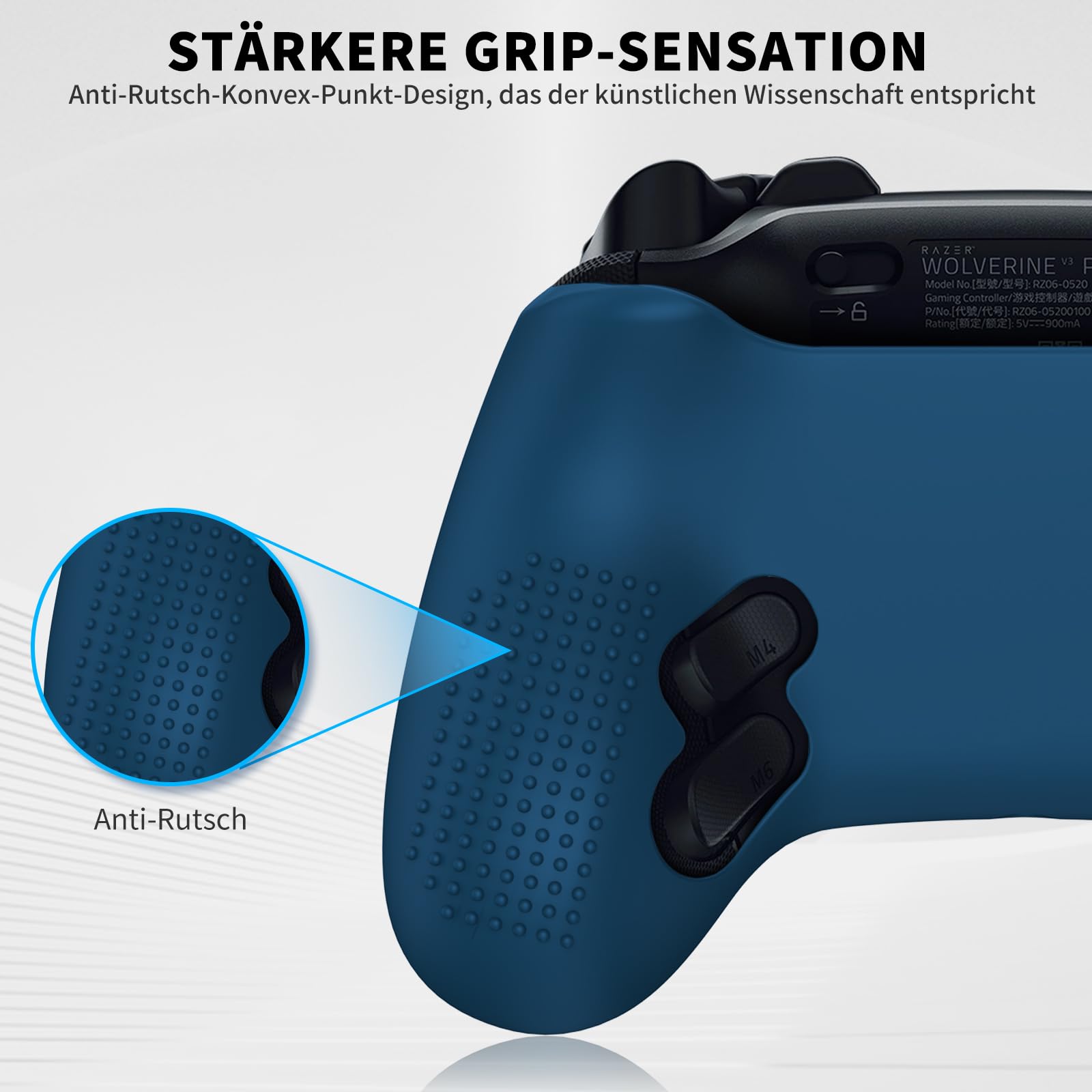 Funda compatible con Razer Wolverine V3 Pro, funda ultrafina sin olor, protección contra caídas, piel no tóxica, cubierta protectora de silicona para el controlador de juegos para Razer Wolverine V3