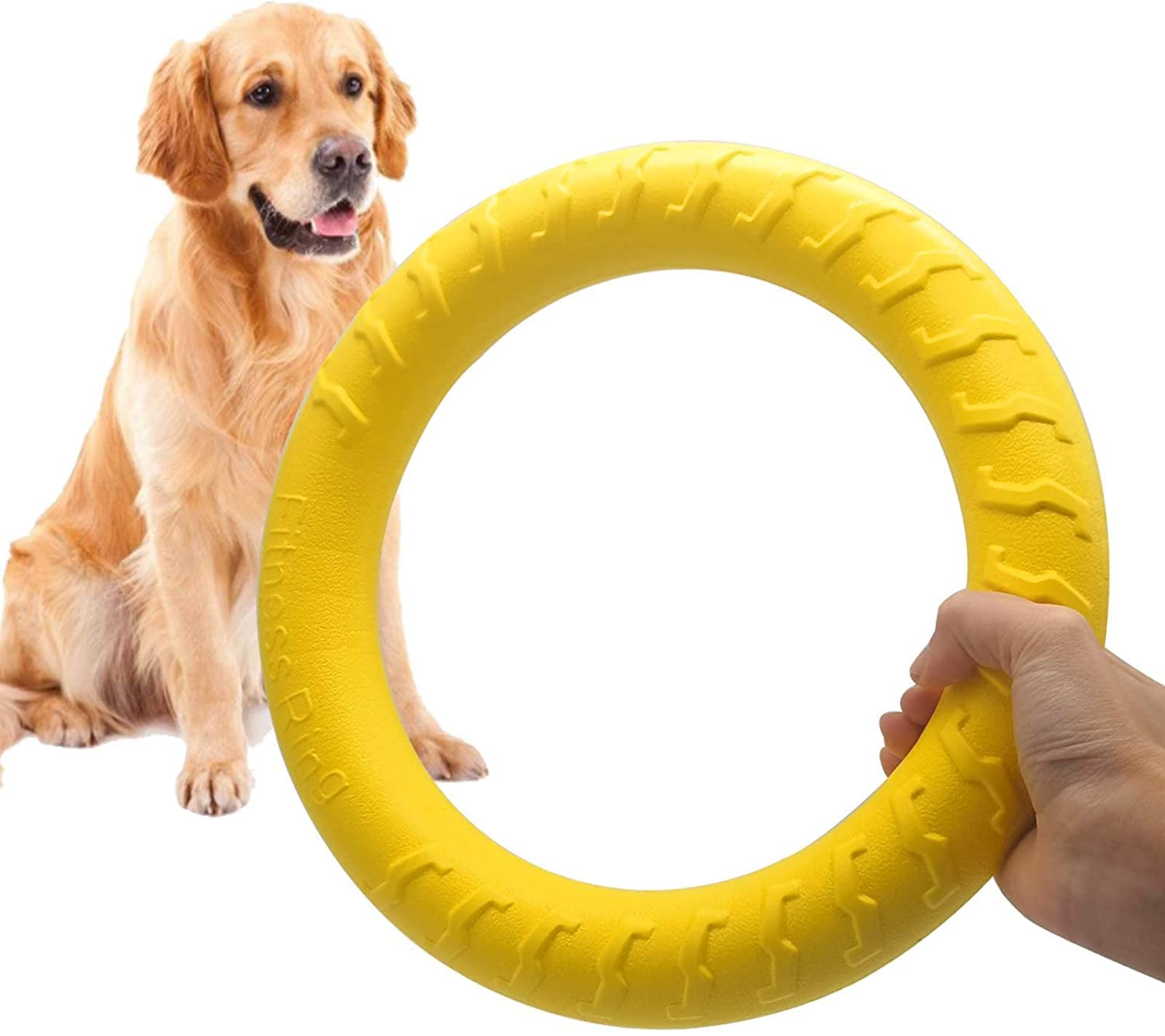 Koksi Rubber Dog Chew Toy, Flying Ring for Small, Medium, Large Dogs, 18 cm