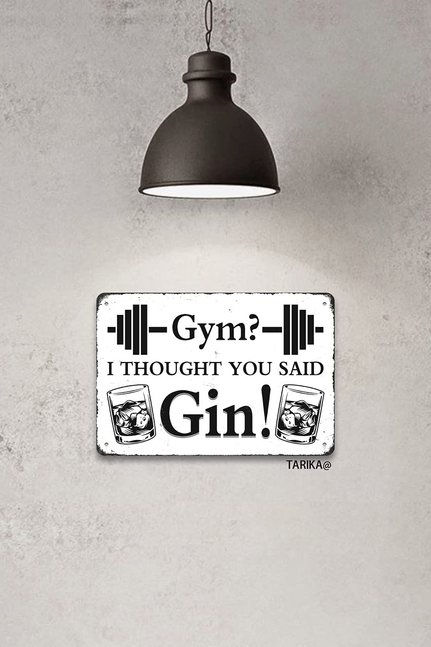 Targa in metallo con scritta in lingua inglese I Thought You Said Gin! Iron 20 x