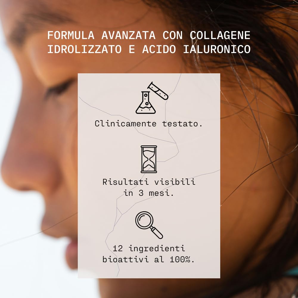 Ultimate Skincare Program - Integratore Liquido con Collagene + Acido Ialuronico per la Pelle. Pronto da Bere. Supporta Idratazione, Tonicità, Luminosità. 28 Fiale